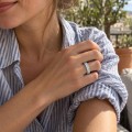 Radiline - Radiant Cut Moissanite Three-Quarter Eternity Band