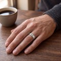 Horizon - Men's Moissanite Wedding Band with Pavé Edges