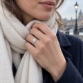 Estelle - Pear Cut Moissanite Ring with Scattered Side Stones