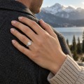 Sylvaine - Oval Moissanite Engagement Ring with Marquise Leaf Clusters and Split Shank