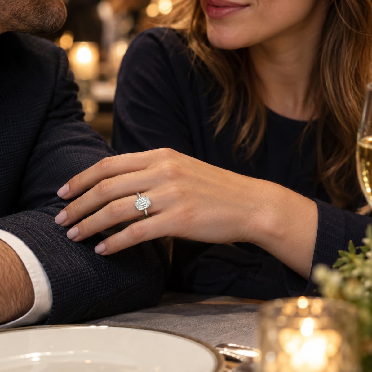 Reverie - Elongated Cushion Moissanite Solitaire Engagement Ring with Eight Prongs