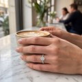 Nina Ring - Oval Moissanite Ring with Pavé Side Stones
