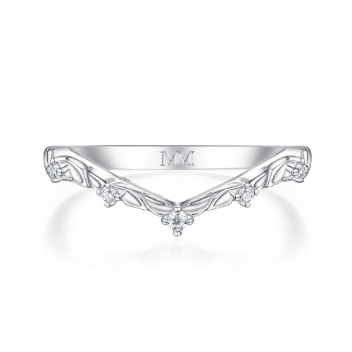 Vinea - Nature-Inspired Moissanite Wedding Band with Leaf and Vine Motifs