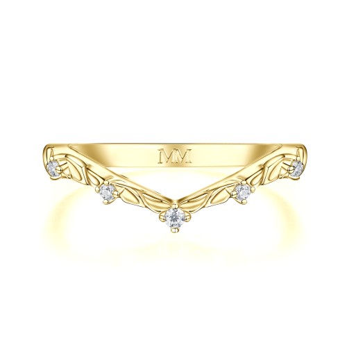 Vinea - Nature-Inspired Moissanite Wedding Band with Leaf and Vine Motifs