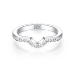 Cirquette - Contoured Moissanite Wedding Band With Accent Stones