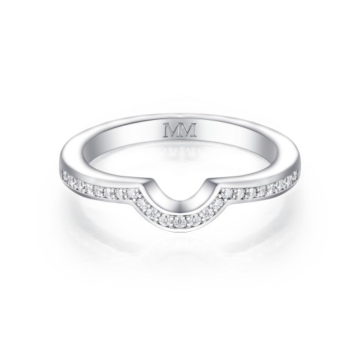 Cirquette - Contoured Moissanite Wedding Band With Accent Stones
