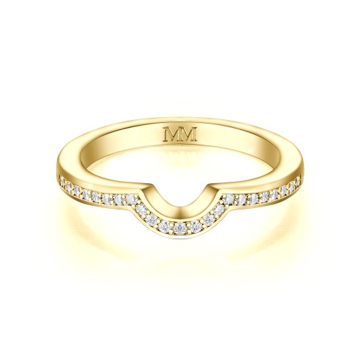 Cirquette - Contoured Moissanite Wedding Band With Accent Stones