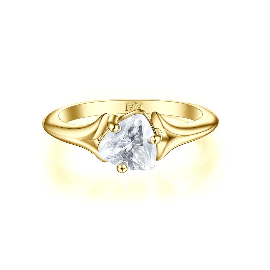 Elysia - Trillion Solitaire Moissanite Ring