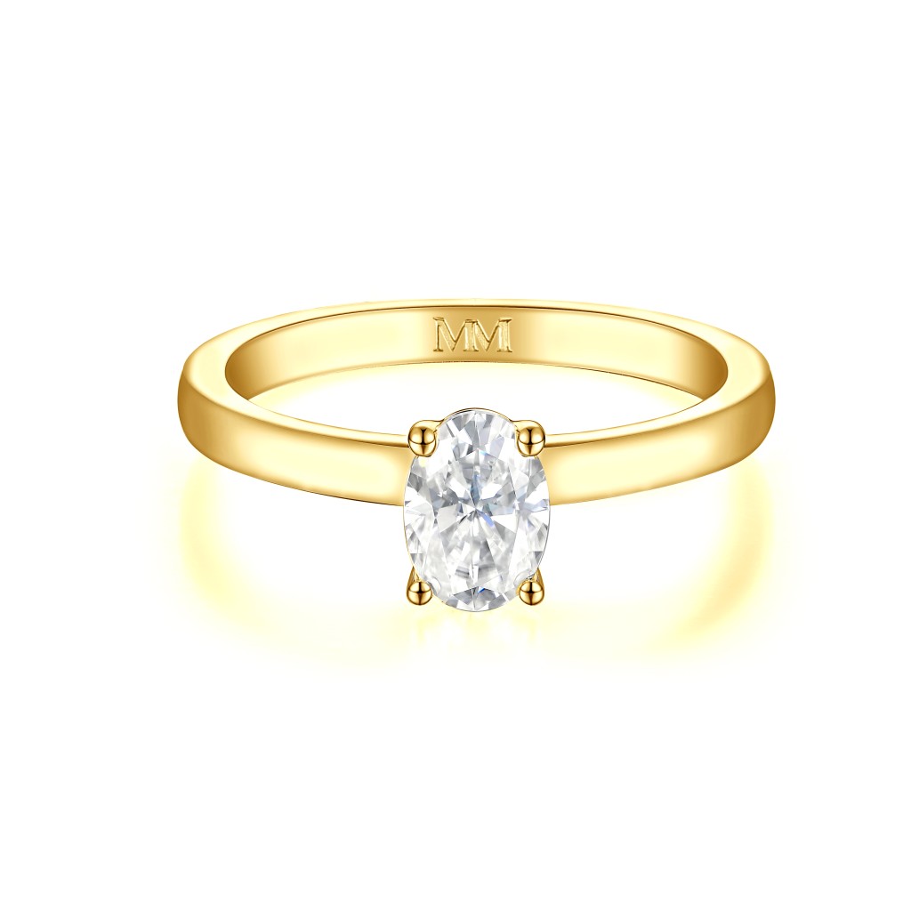 Ovalique - Classic Oval Solitaire Moissanite Engagement Ring