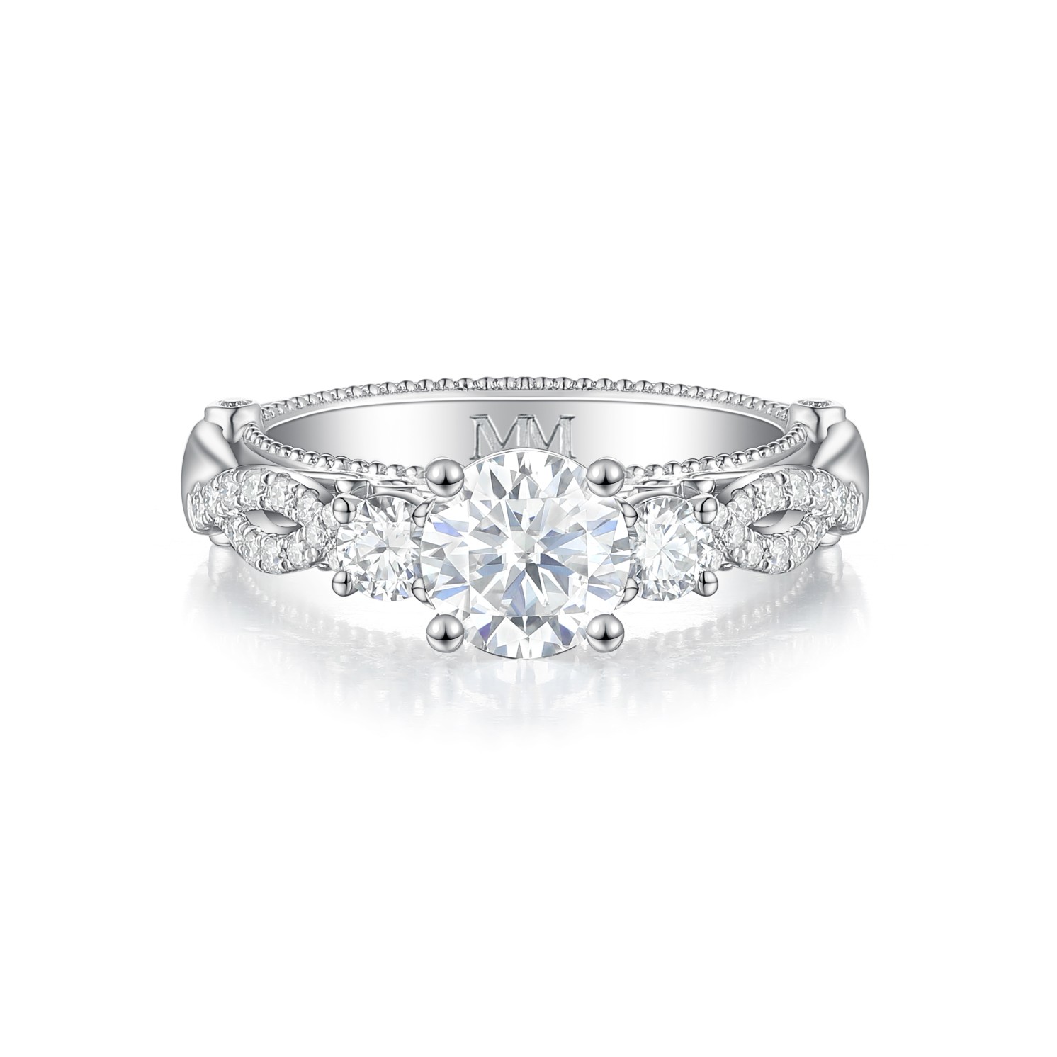 Circe - Vintage Inspired Moissanite Engagement Ring with Side Stones ...