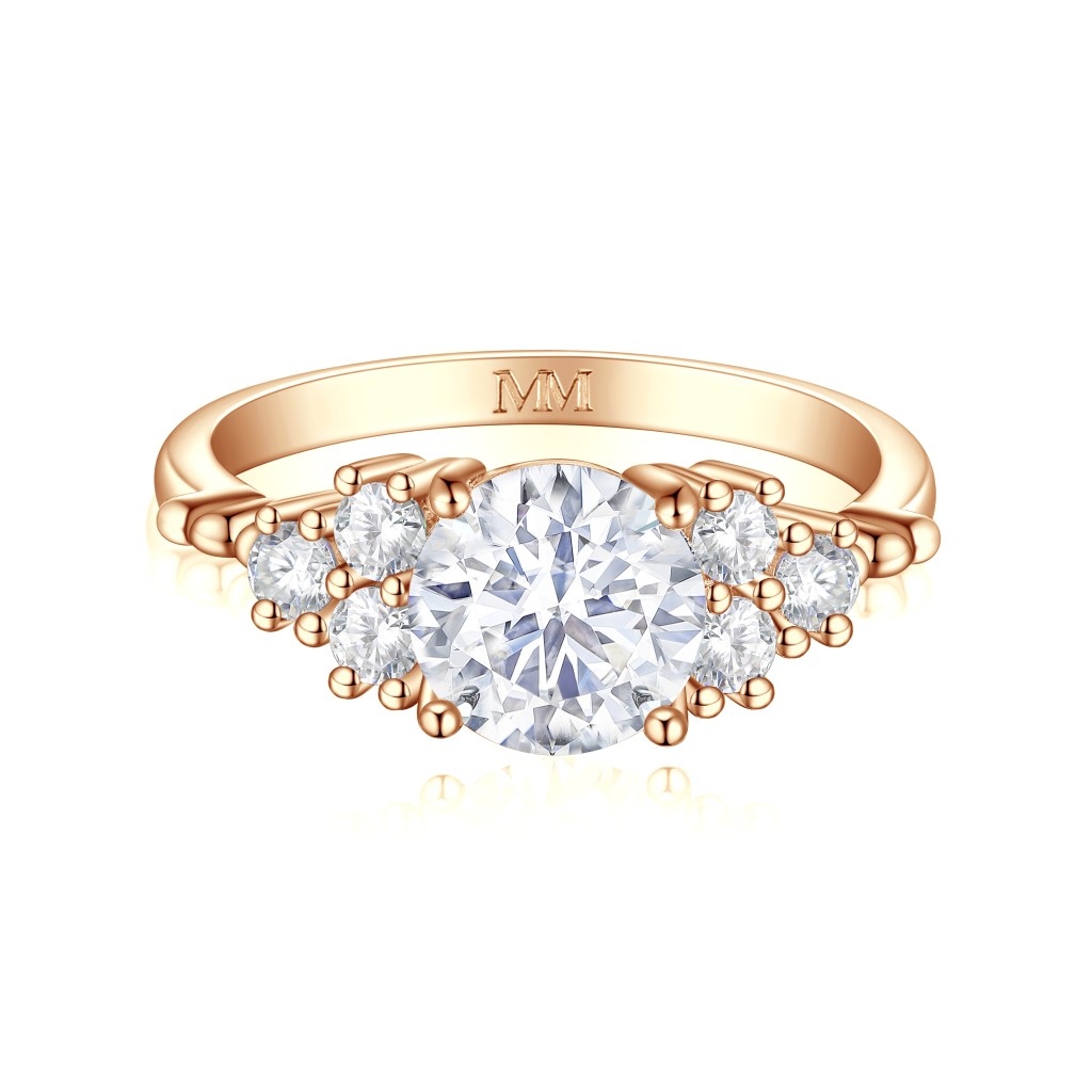 Astral - Moissanite Engagement Ring with Side Stones
