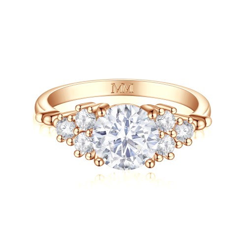 Astral - Moissanite Engagement Ring with Side Stones