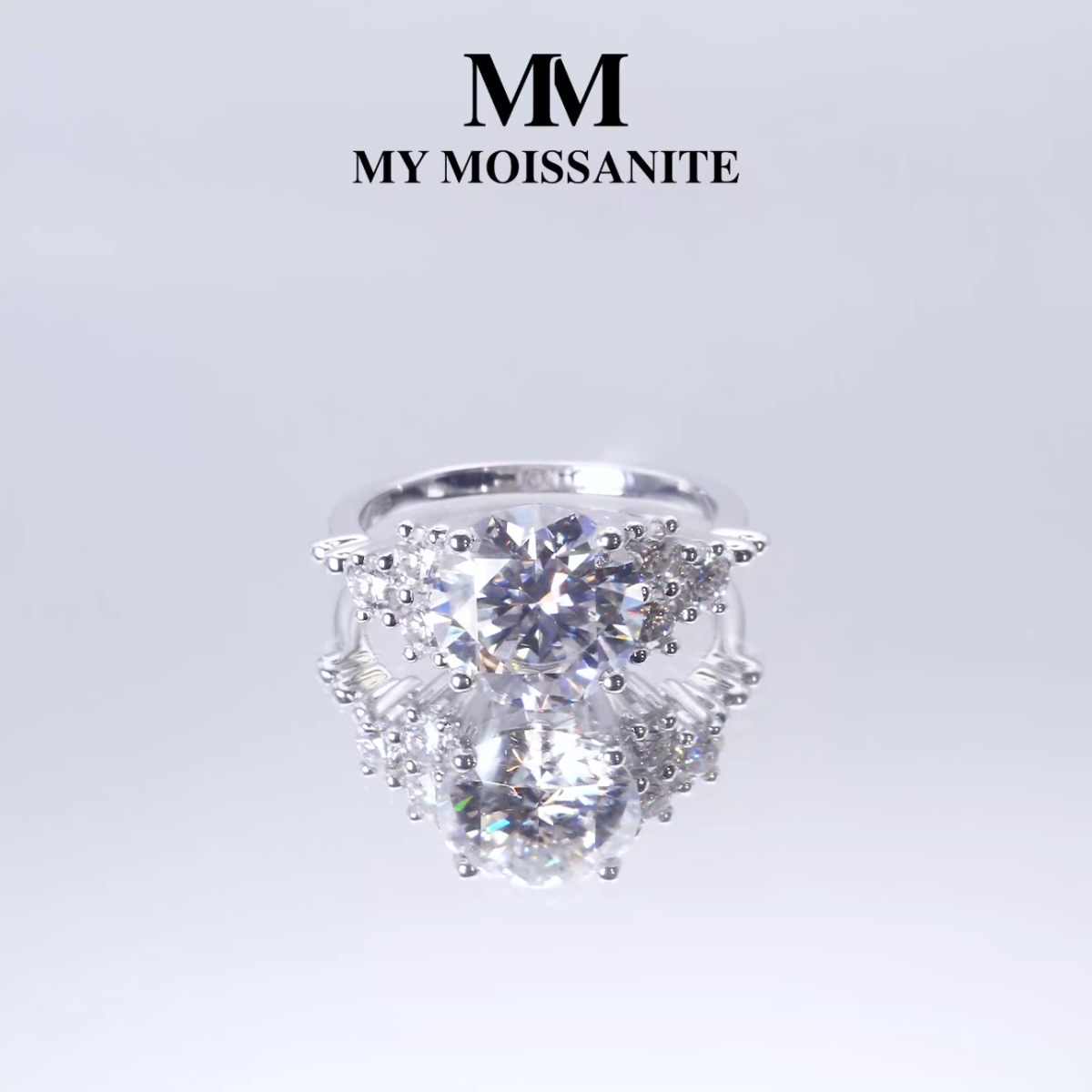 Astral - Moissanite Engagement Ring with Side Stones