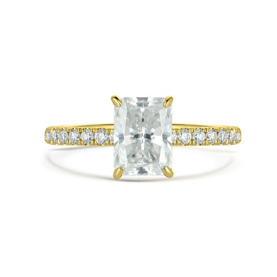 Gold moissanite engagement rings