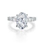 Majestica - Oval Moissanite Ring With Side Stones