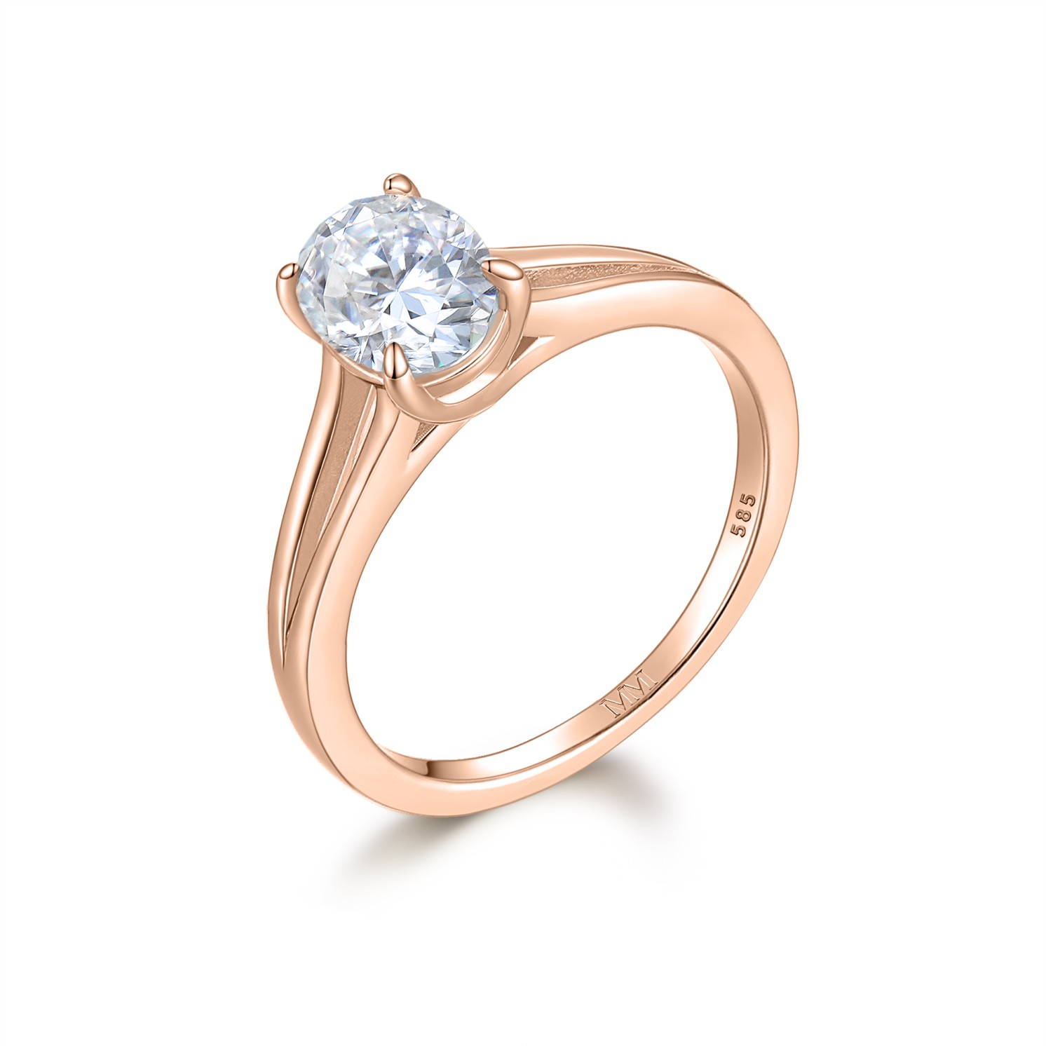 Grace - Oval Split-Shank Moissanite Ring