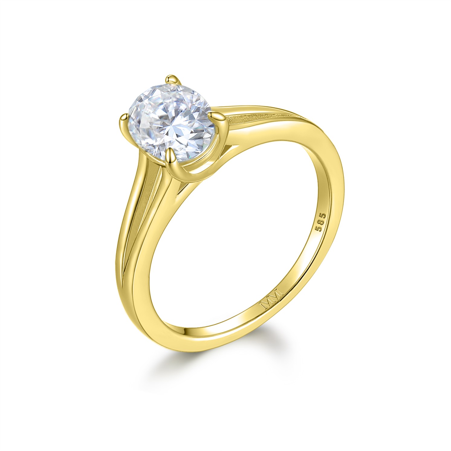 Grace - Oval Split-Shank Moissanite Ring