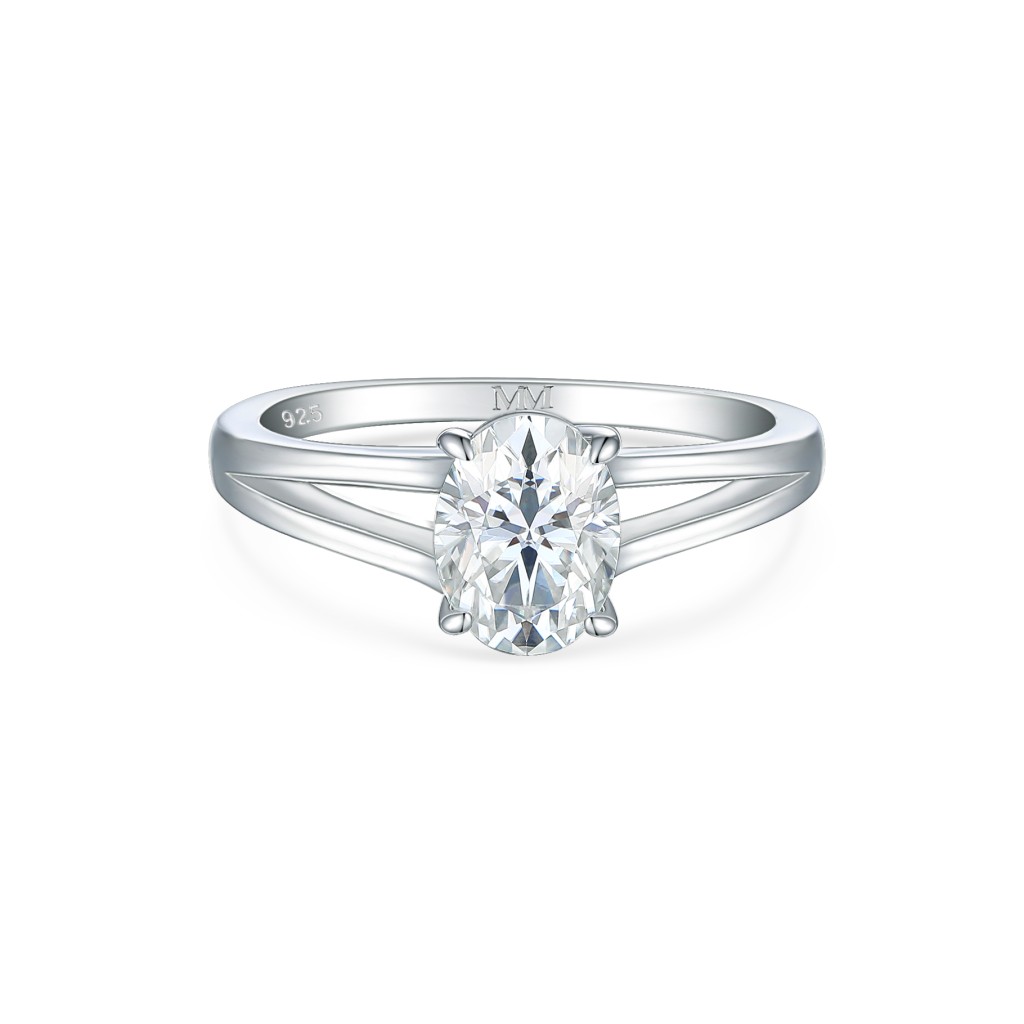 Grace – Oval Split-Shank Moissanite Ring