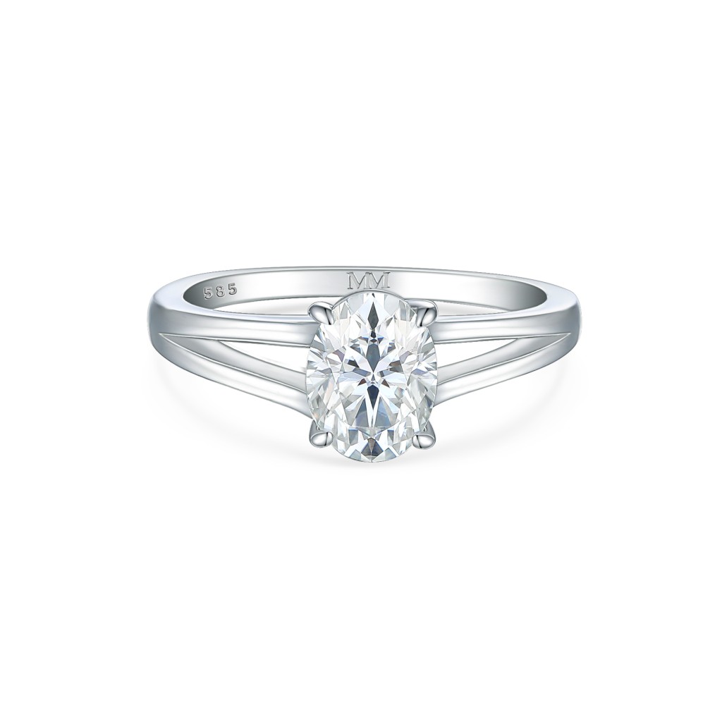 Grace – Oval Split-Shank Moissanite Ring