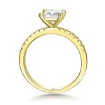 Celestia - Princess Moissanite Ring With Pavé Side Stones