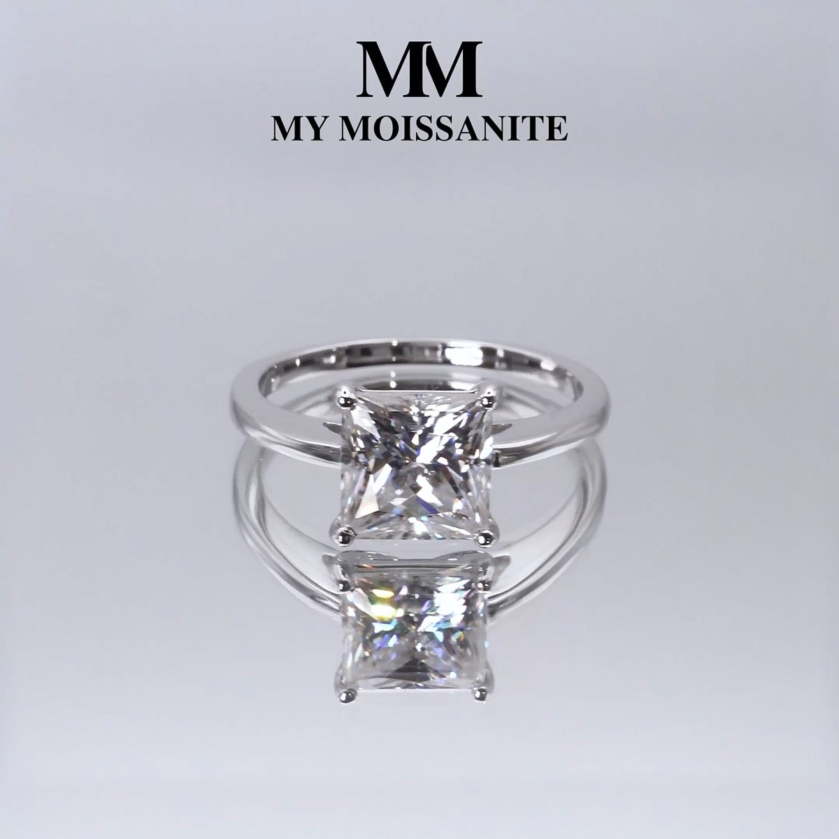 Iris - Princess Solitaire Moissanite Ring | My Moissanite