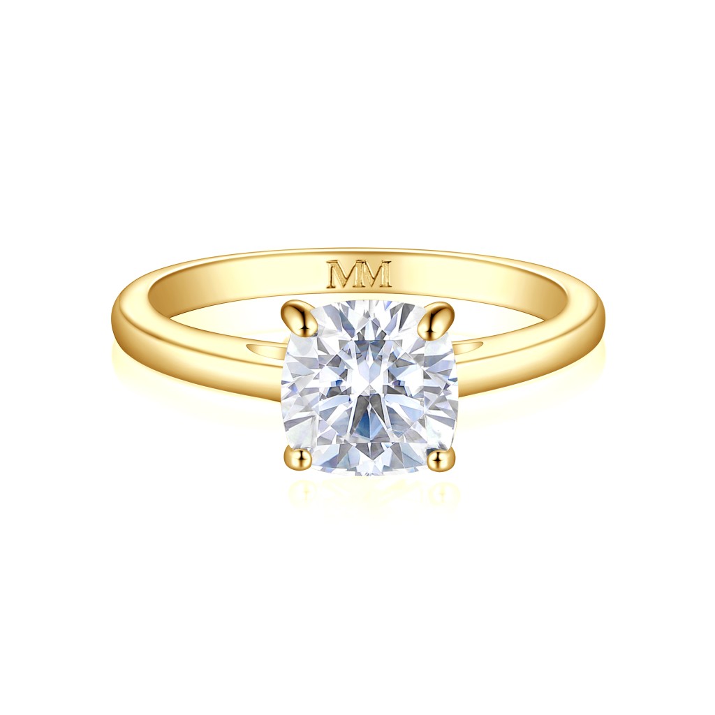 Elara - Cushion Solitaire Moissanite Ring