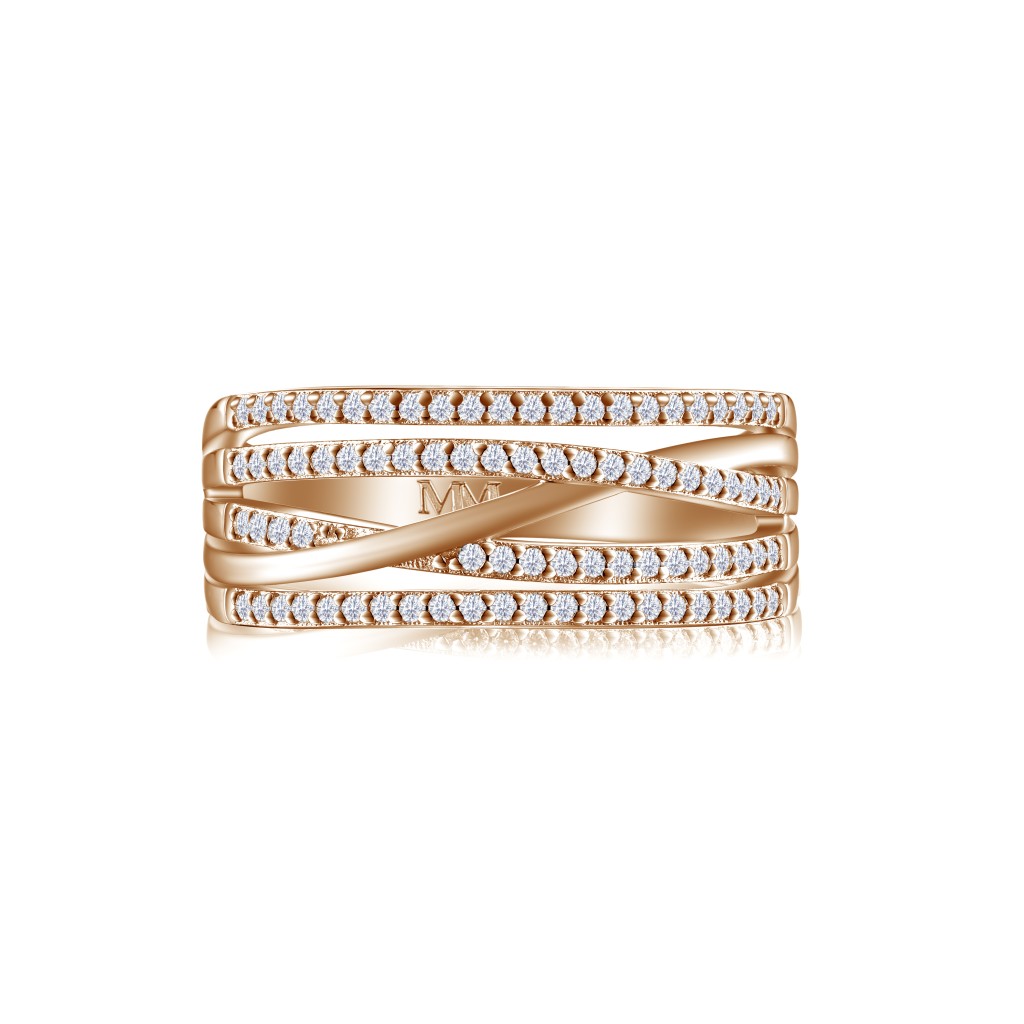 Estrella – Moissanite Cross-Over Line Ring