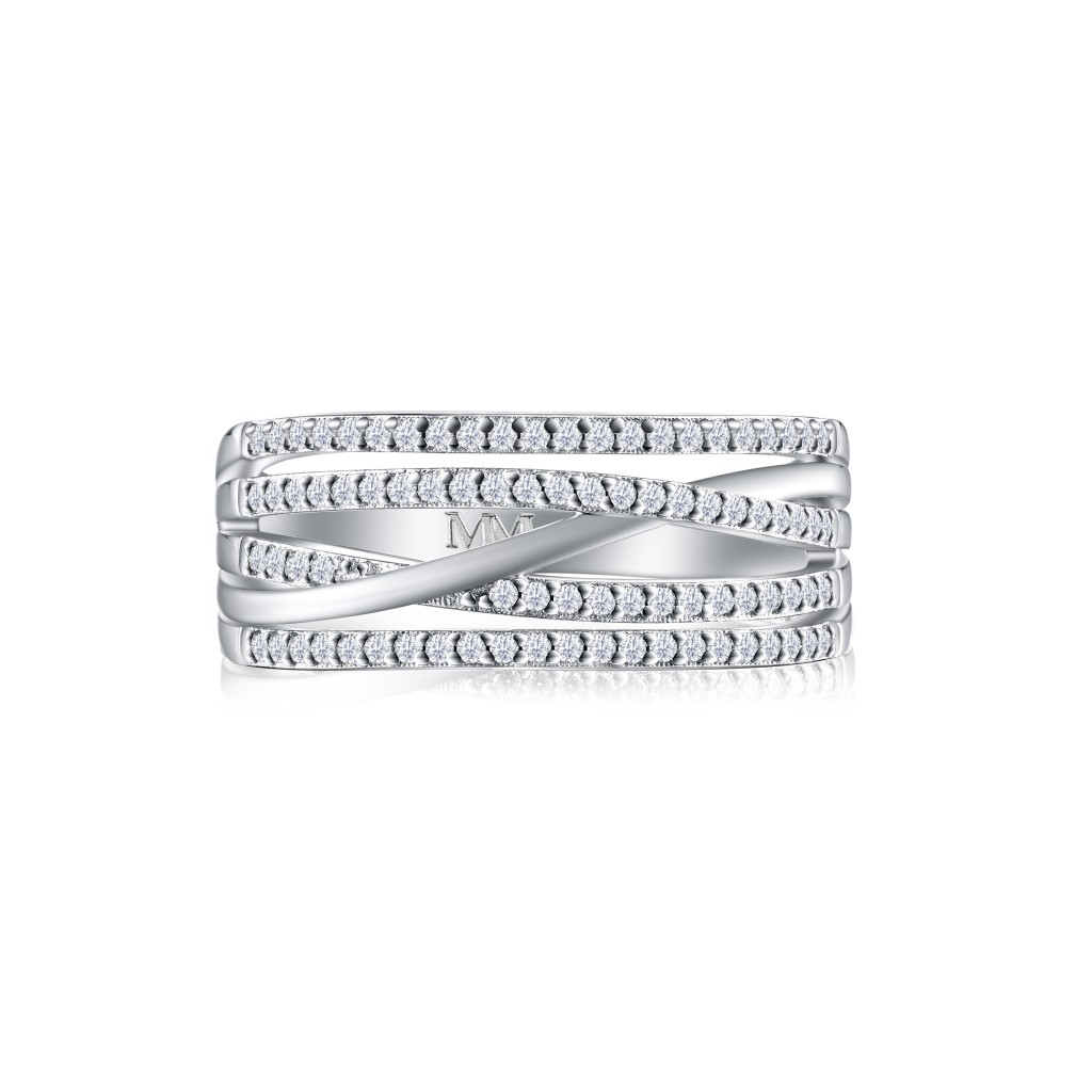 Estrella – Moissanite Cross-Over Line Ring
