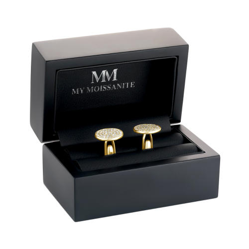 Luxon - Moissanite Cufflinks in Pavé Setting