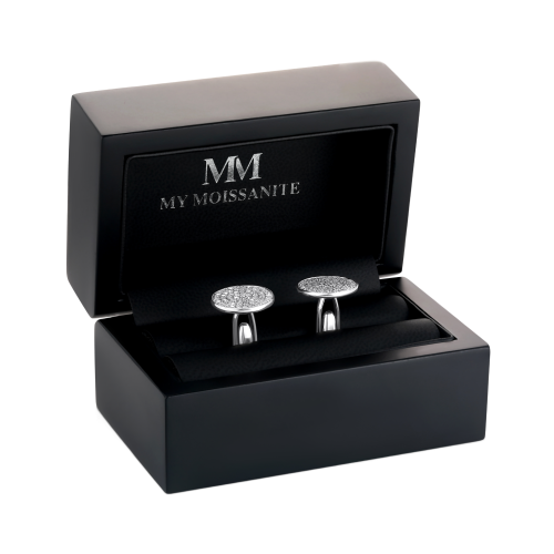 Luxon - Moissanite Cufflinks in Pavé Setting