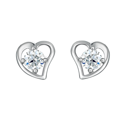 Etheria - Moissanite Heart Stud Earrings