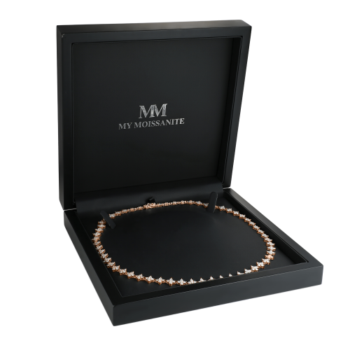 Pentara - Moissanite Tennis Necklace in Pavé Setting