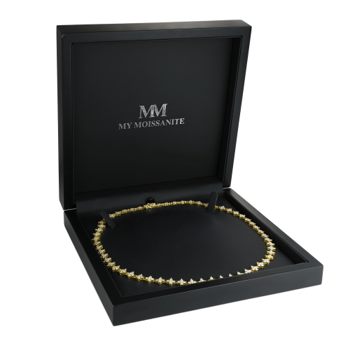 Pentara - Moissanite Tennis Necklace in Pavé Setting