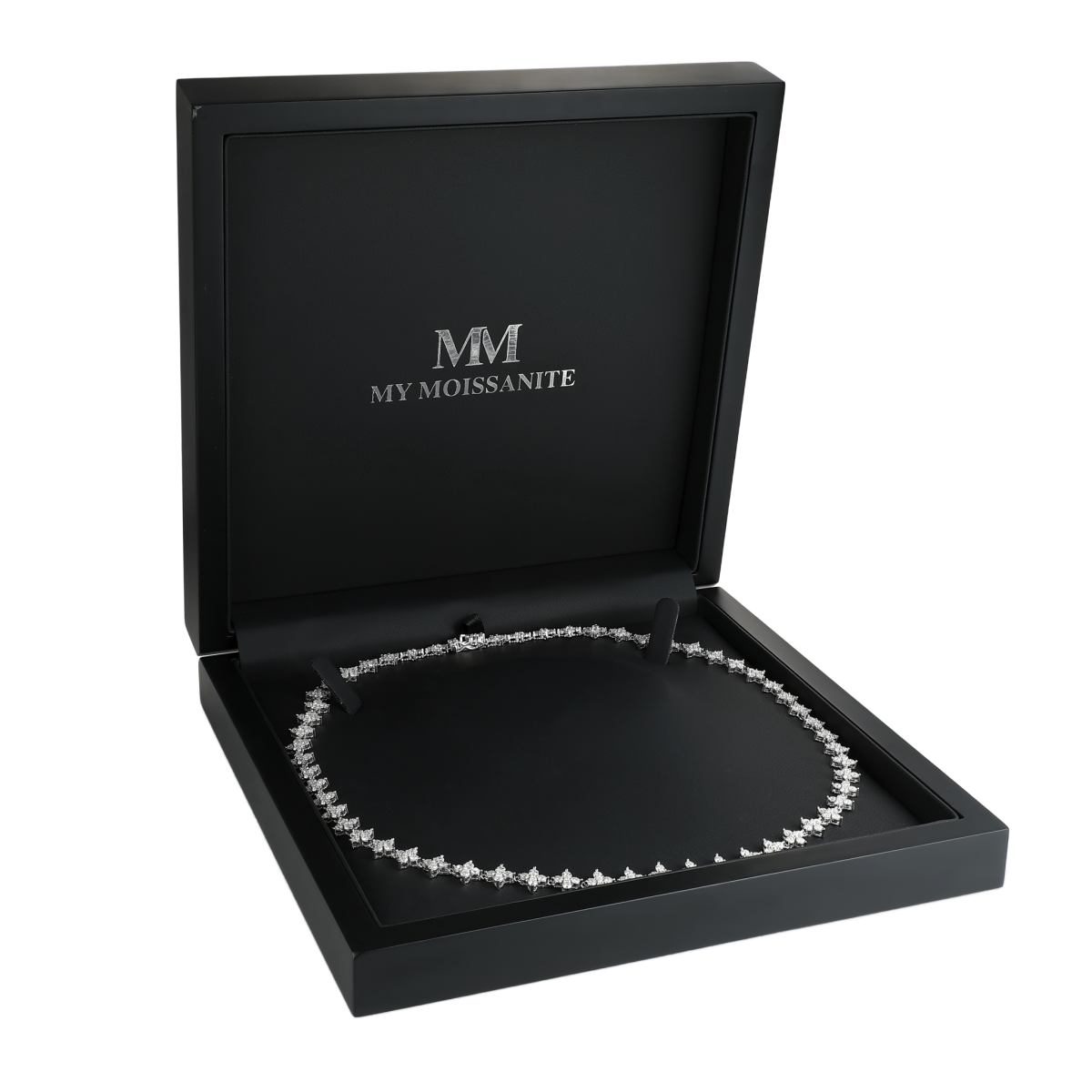 Pentara - Moissanite Tennis Necklace in Pavé Setting