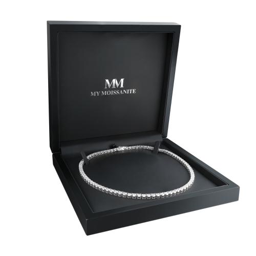 Pentara - Moissanite Tennis Necklace in Pavé Setting