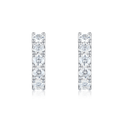 Cascade - Linear Moissanite Hoop Earrings
