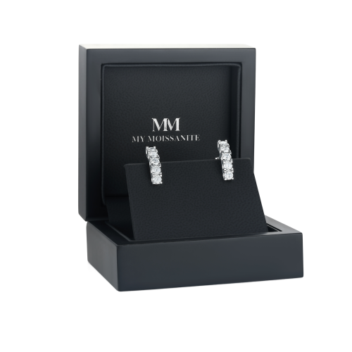 Cascade - Linear Moissanite Hoop Earrings