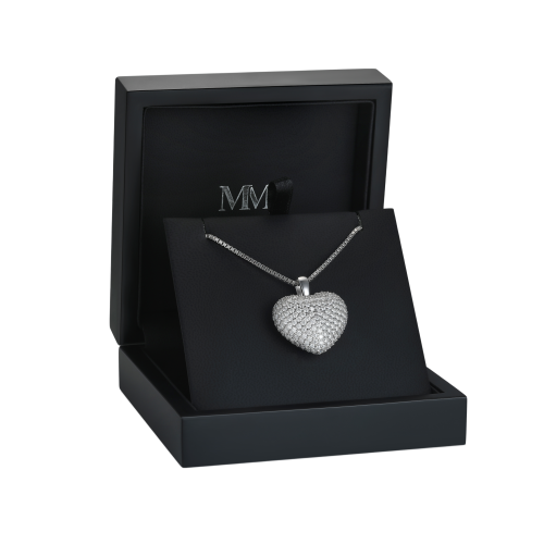 Serenade - Heart Shaped Pavé Moissanite Pendant