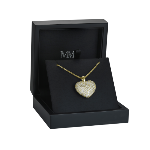 Serenade - Heart Shaped Pavé Moissanite Pendant