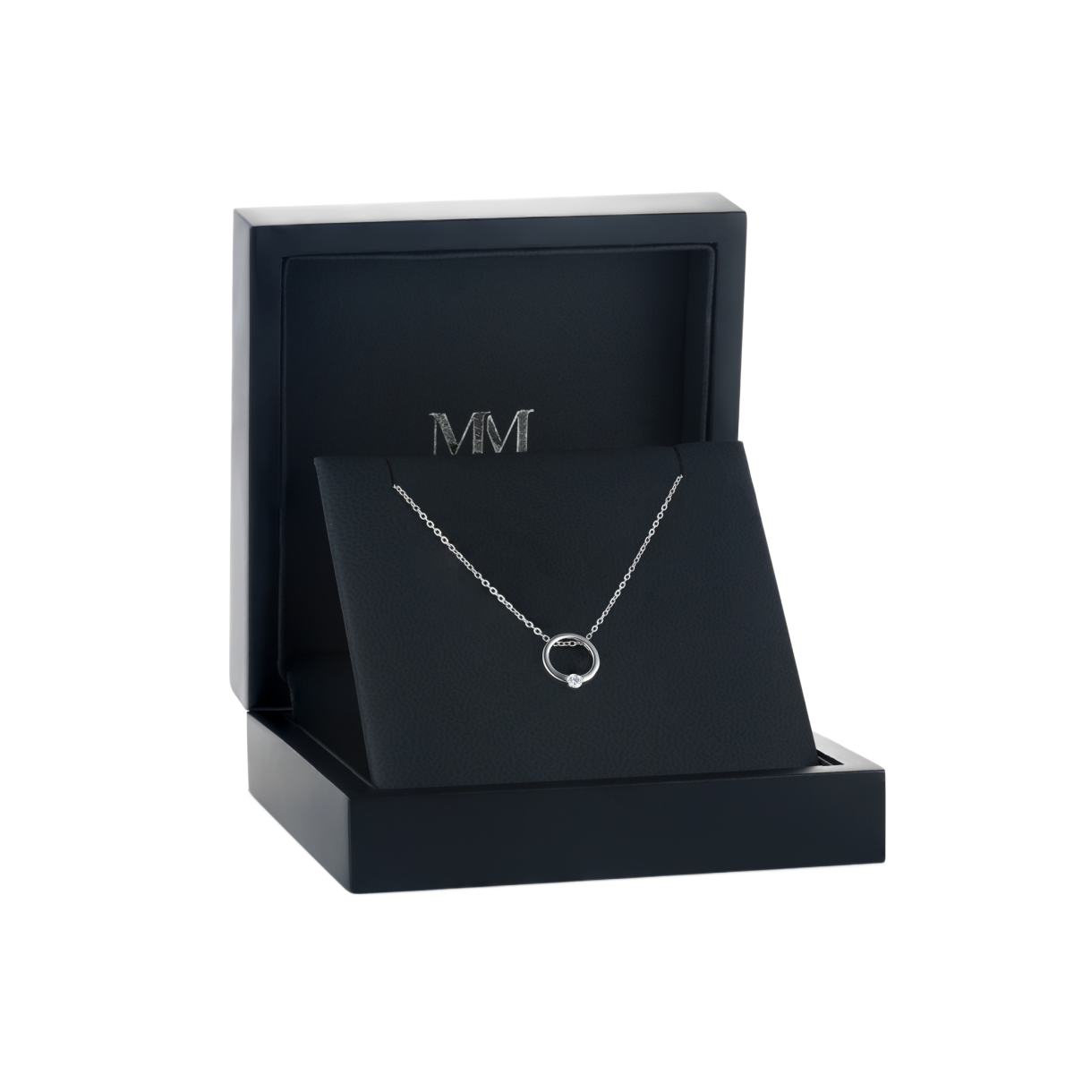 Luna - Contemporary Solitaire Moissanite Pendant