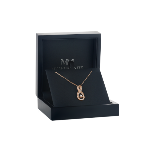 Infinity - Twisting Pavé Moissanite Pendant