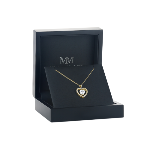 Valoria - Heart-Shaped Moissanite Pendant with Halo Detail