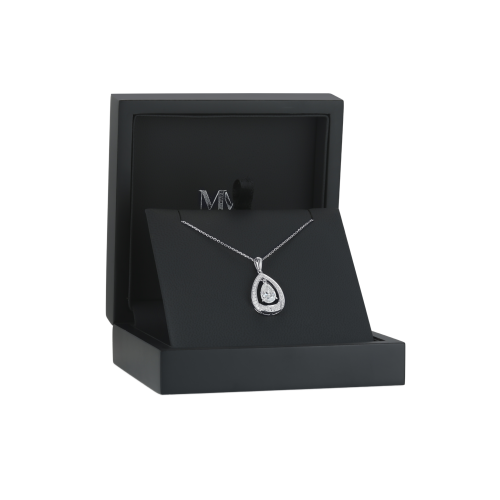Pendula – Teardrop Moissanite Pendant with Dual Halo Elegance