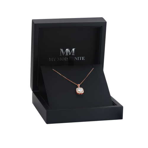 Haloette - Moissanite Pendant with Full Halo Detail