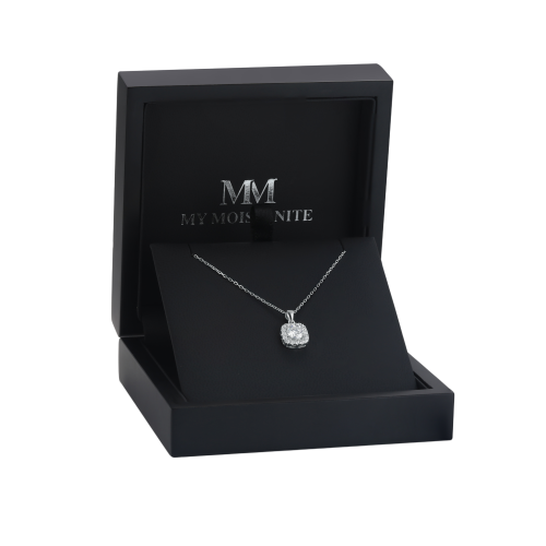Haloette - Moissanite Pendant with Full Halo Detail