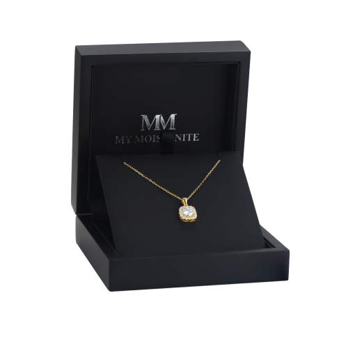 Haloette - Moissanite Pendant with Full Halo Detail