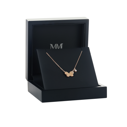 Papillia - Butterfly Charm Moissanite Accent Necklace