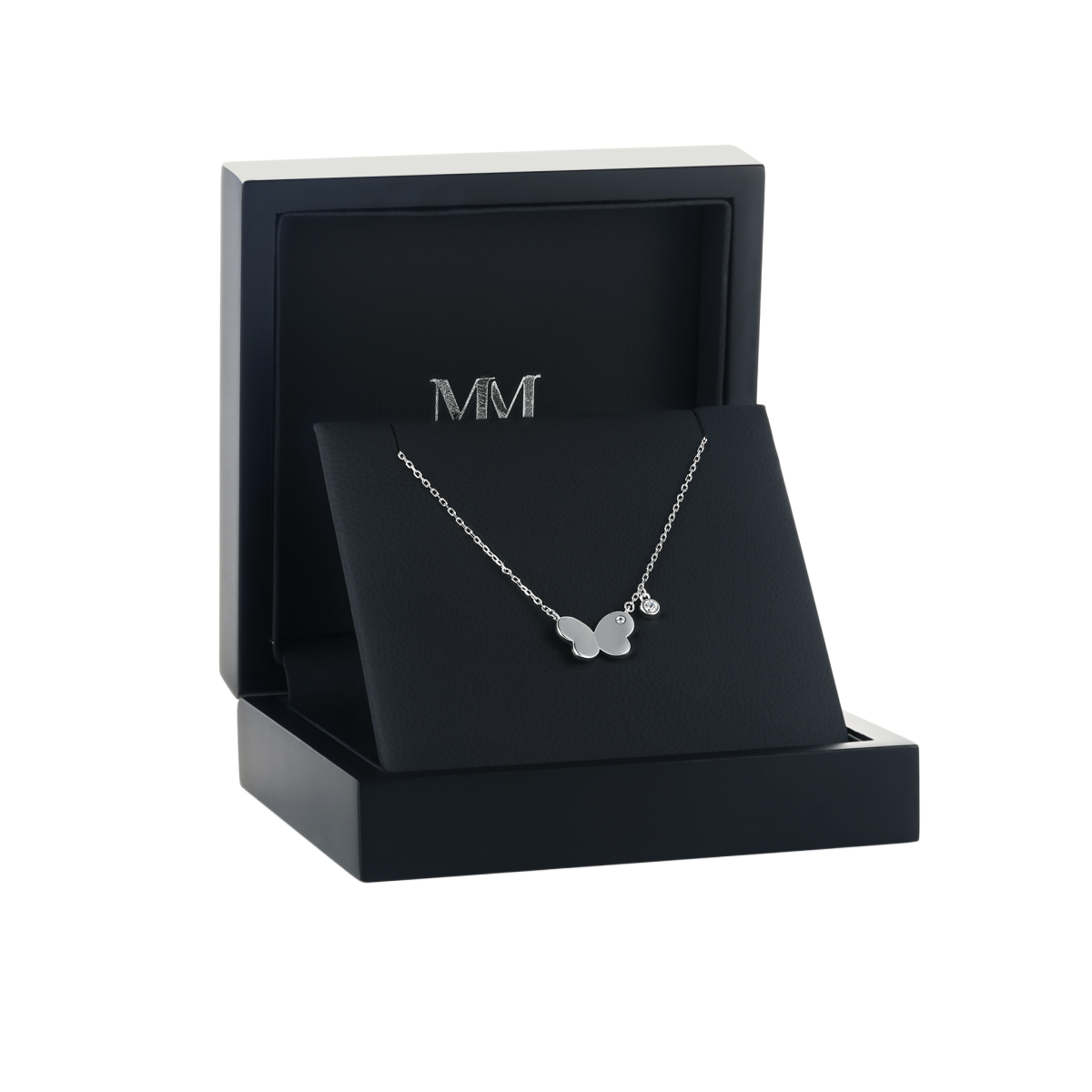 Papillia - Butterfly Charm Moissanite Accent Necklace