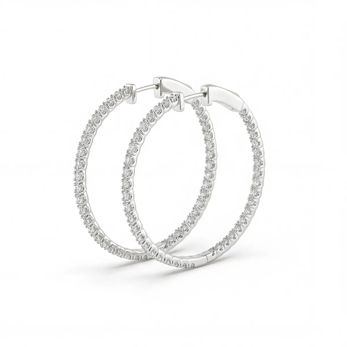 Orbita - Eternity Hoop Earrings With Moissanite Accents