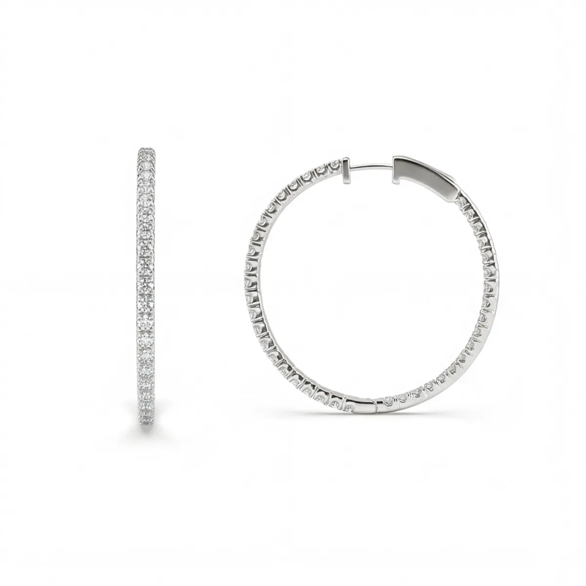 Orbita - Eternity Hoop Earrings With Moissanite Accents
